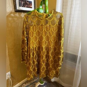 Xhilaration Mustard Lace Dress